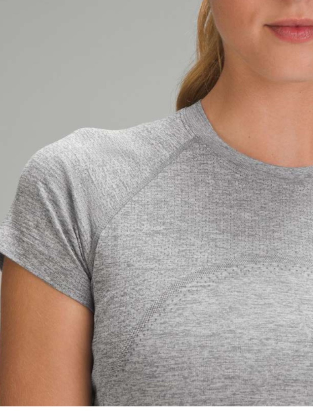 Lululemon Swiftly Tech Cropped Short-Sleeve Shirt 2.0 Sz 8 in Slate / White - Picture 3 of 9